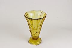 Art Deco Glass Vase Amber Colored Austria circa 1920 - 3443551
