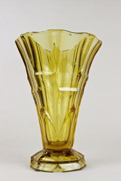 Art Deco Glass Vase Amber Colored Austria circa 1920 - 3443553
