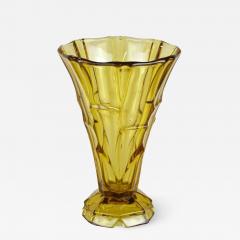Art Deco Glass Vase Amber Colored Austria circa 1920 - 3444496