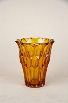 Art Deco Glass Vase Amber Colored Austria circa 1920 - 4121954