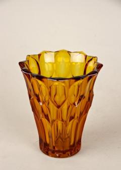 Art Deco Glass Vase Amber Colored Austria circa 1920 - 4121956