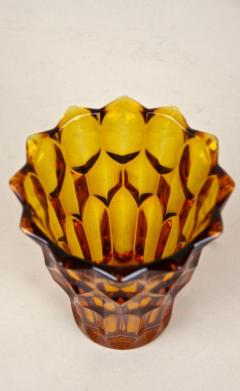 Art Deco Glass Vase Amber Colored Austria circa 1920 - 4121959