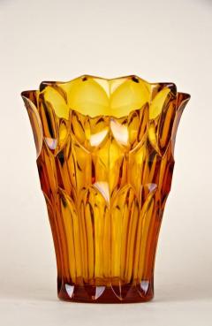Art Deco Glass Vase Amber Colored Austria circa 1920 - 4121966