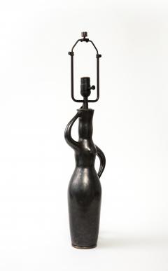 Art Deco Glazed Ceramic Table lamp France c 1960 - 3310615