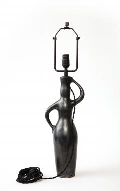 Art Deco Glazed Ceramic Table lamp France c 1960 - 3310619