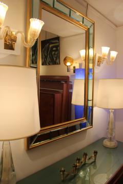 Art Deco Gold Leaf Beveled Mirror 1940s made in Italy - 464257