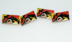 Art Deco Gold and Enamel Cufflinks France 1930 - 4348414