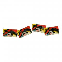 Art Deco Gold and Enamel Cufflinks France 1930 - 4358322