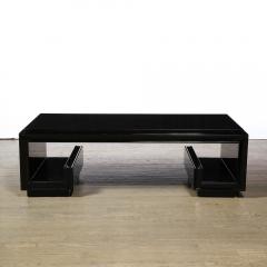 Art Deco Greek Key Cocktail Table in Black Lacquer by Paul Frankyl - 3040844