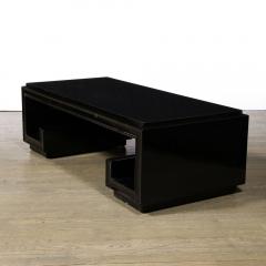 Art Deco Greek Key Cocktail Table in Black Lacquer by Paul Frankyl - 3040983