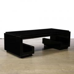 Art Deco Greek Key Cocktail Table in Black Lacquer by Paul Frankyl - 3040985