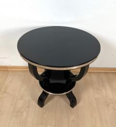 Art Deco Gueridon or Side Table Black Lacquer and Metal France circa 193 - 2568471