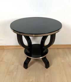 Art Deco Gueridon or Side Table Black Lacquer and Metal France circa 193 - 2568472