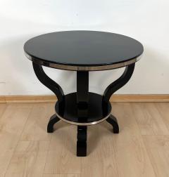 Art Deco Gueridon or Side Table Black Lacquer and Metal France circa 193 - 2568475