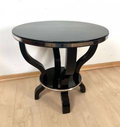 Art Deco Gueridon or Side Table Black Lacquer and Metal France circa 193 - 2568479