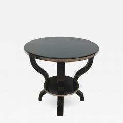 Art Deco Gueridon or Side Table Black Lacquer and Metal France circa 193 - 2571288