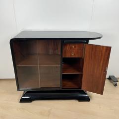 Art Deco Half Cabinet Black Lacquer Mahogany France circa 1930 - 3881785