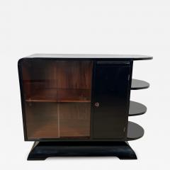 Art Deco Half Cabinet Black Lacquer Mahogany France circa 1930 - 3883679