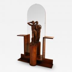 Art Deco Hall Stand With Pedestal and Statue - 3742857