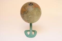 Art Deco Hammonds Six Inch Terrestrial World Globe on Verdigris Cast Metal Base - 4365745