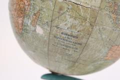 Art Deco Hammonds Six Inch Terrestrial World Globe on Verdigris Cast Metal Base - 4365754