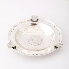 Art Deco Heavy Hand Hammered 900 Sterling Silver Ashtray with Sculptural Coins - 4720084
