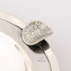 Art Deco Heavy Hand Hammered 900 Sterling Silver Ashtray with Sculptural Coins - 4720086