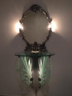 Art Deco Illuminated Vanity Together Mirror with Stool Paramount Theater Boston - 923800