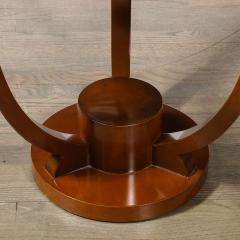 Art Deco Inset Glass Top Gueridon Table in Hand Rubbed Walnut w Inlayed Details - 4438563