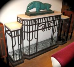 Art Deco Iron Console and mirror - 1387152
