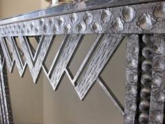 Art Deco Iron Marble Console With Matching Mirror - 1387169