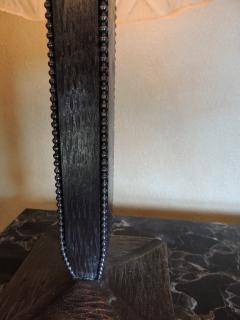 Art Deco Iron Table Lamp with Muller Style Glass Shade - 1601117
