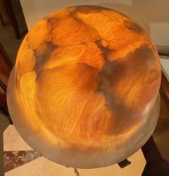 Art Deco Iron and Alabaster Table Lamp Pair - 1492574