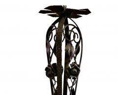 Art Deco Iron and Glass Chandelier Attributed to Mueller Freres - 4607512