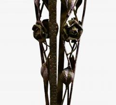 Art Deco Iron and Glass Chandelier Attributed to Mueller Freres - 4607515