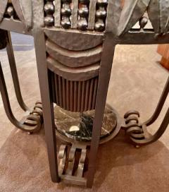 Art Deco Ironwork Coffee or Side Table with Black White Marble Top - 3783832