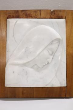 Art Deco Italian Bas Relief Sculpture in Precious White Marble of Carrara - 2418699