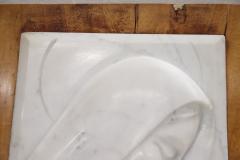 Art Deco Italian Bas Relief Sculpture in Precious White Marble of Carrara - 2418703