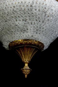 Art Deco Italian Ormolu and Murano Glass Majestic Lantern Chandelier 1930 - 1567822