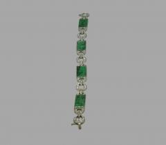 Art Deco Jade and Diamond Bracelet - 632261