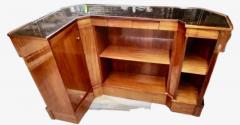 Art Deco L Shaped Stand Behind Macassar Bar and 3 Bar Stools - 3778893