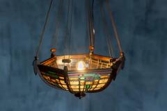 Art Deco Lamp in Stained Glass by Amsterdam School Netherlands 1920s - 3680675