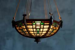 Art Deco Lamp in Stained Glass by Amsterdam School Netherlands 1920s - 3680692