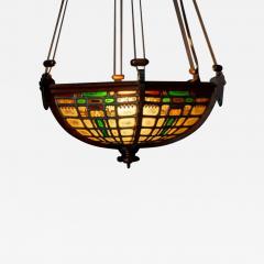 Art Deco Lamp in Stained Glass by Amsterdam School Netherlands 1920s - 3683258