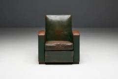 Art Deco Leather Club Chairs France 1930s - 3747055