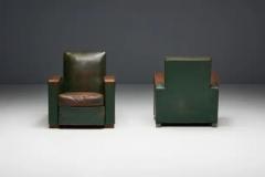 Art Deco Leather Club Chairs France 1930s - 3747121