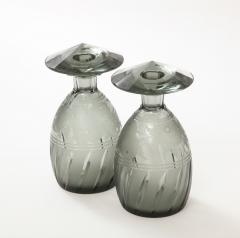 Art Deco Lidded Cut and Etched Crystal Bottles by Moser - 2742792