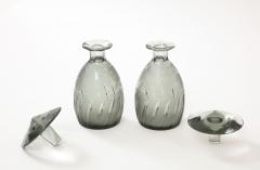 Art Deco Lidded Cut and Etched Crystal Bottles by Moser - 2742794