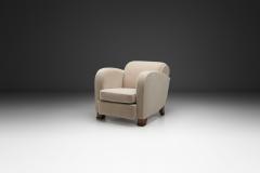 Art Deco Lounge Chair in Off White Mohair Upholstery France 1930s - 4638089