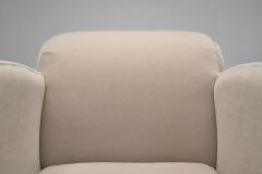 Art Deco Lounge Chair in Off White Mohair Upholstery France 1930s - 4638204